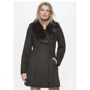 Marc New York XS Faux Fur Black Coat